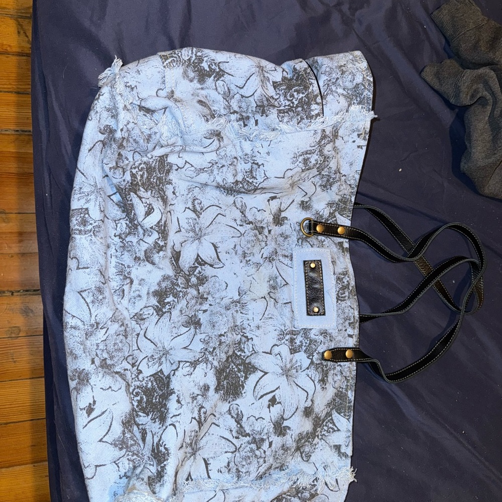 Myra Floral Blue and Black Women's Bag
